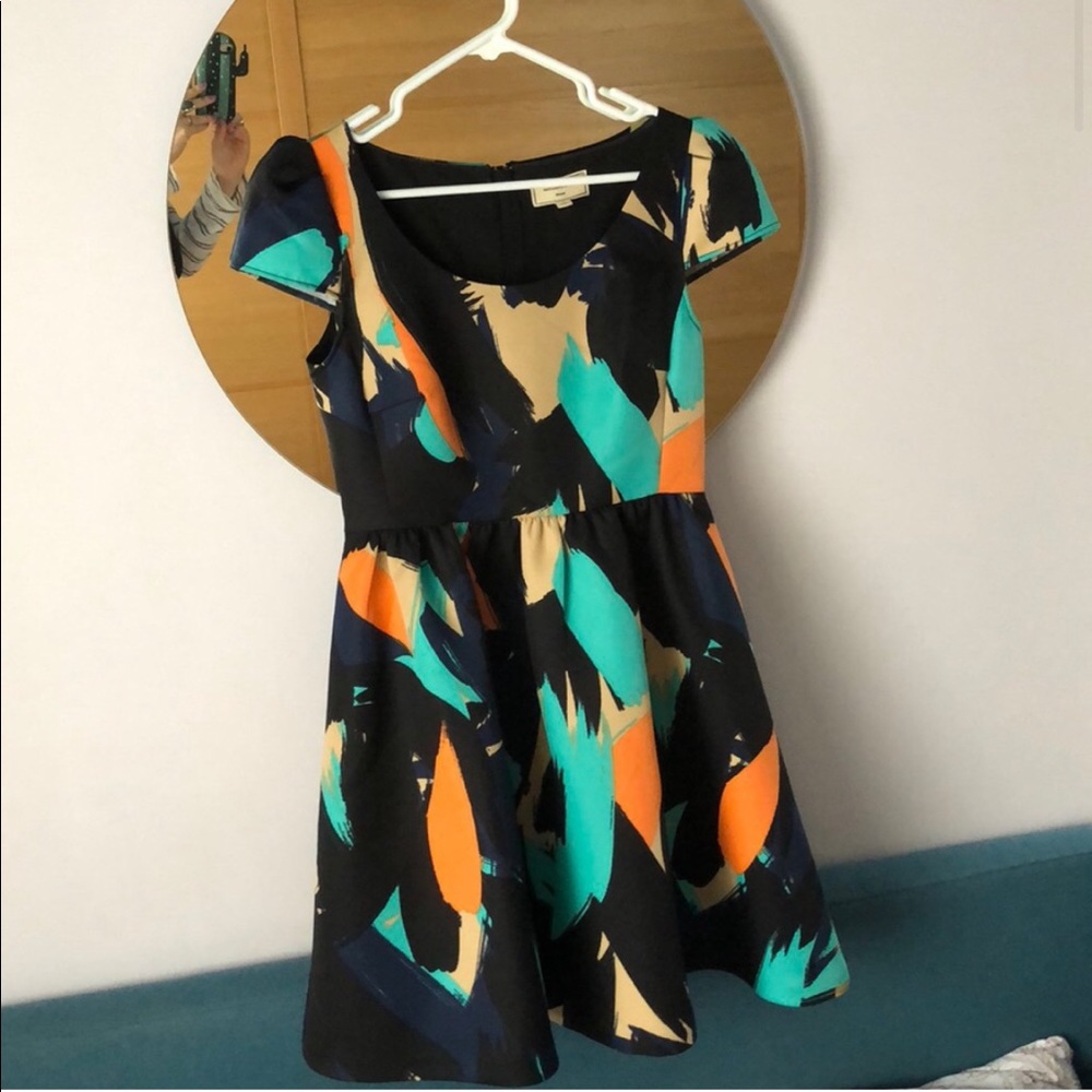 Moulinette Soeurs - fit/flare brushstroke dress, 6